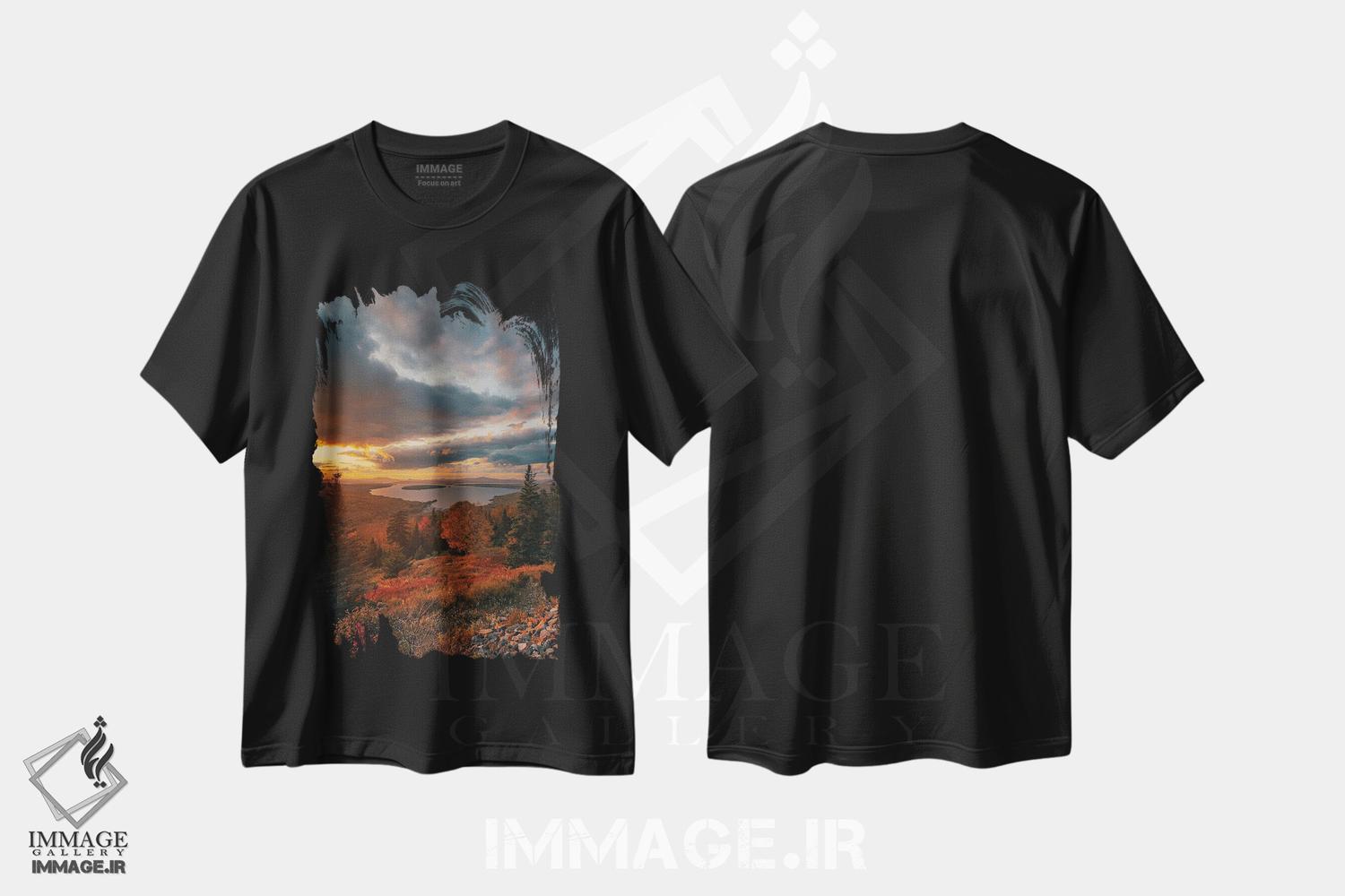 تیشرت طرح دار غروب ارتفاعات، مدیوم اثر جان بیلوس | فروشگاه ایماژ