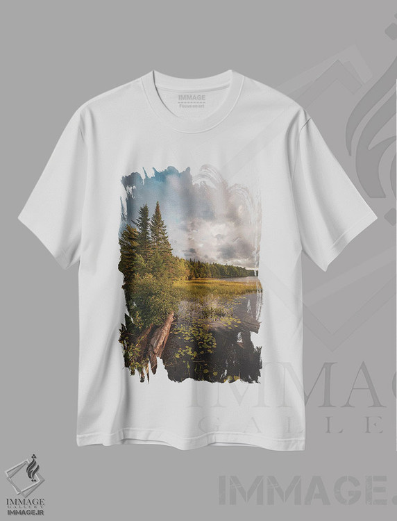 تیشرت طرح دار دریاچه ی نعل اسبی، مدیوم اثر جان بیلوس | فروشگاه ایماژ