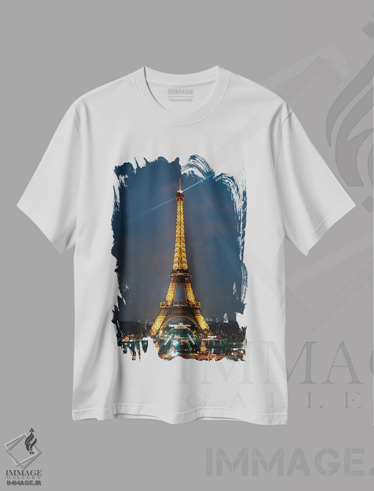 تیشرت طرح دار برج ایفل I، مدیوم اثر جان بیلوس | immage.ir