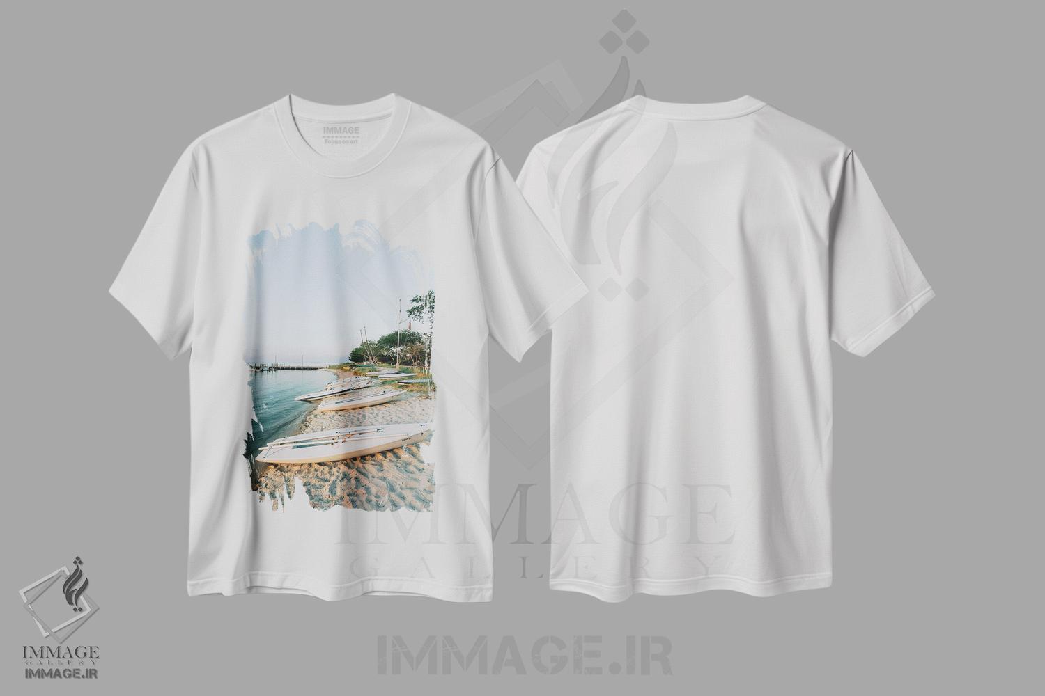 تیشرت طرح دار قایق های کیزمت، مدیوم اثر جان بیلوس | فروشگاه ایماژ