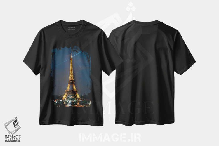 تیشرت طرح دار برج ایفل I، مدیوم اثر جان بیلوس | فروشگاه ایماژ