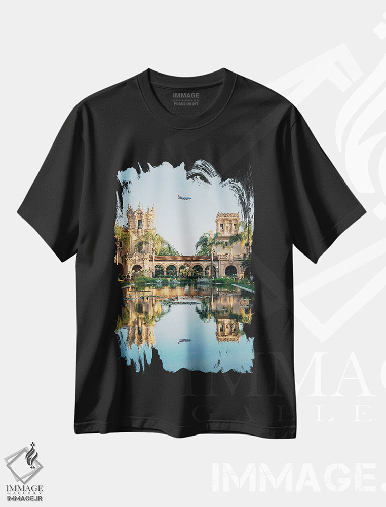 تیشرت طرح دار فرود بر فراز پارک بالبوآ، مدیوم اثر جان بیلوس | immage.ir
