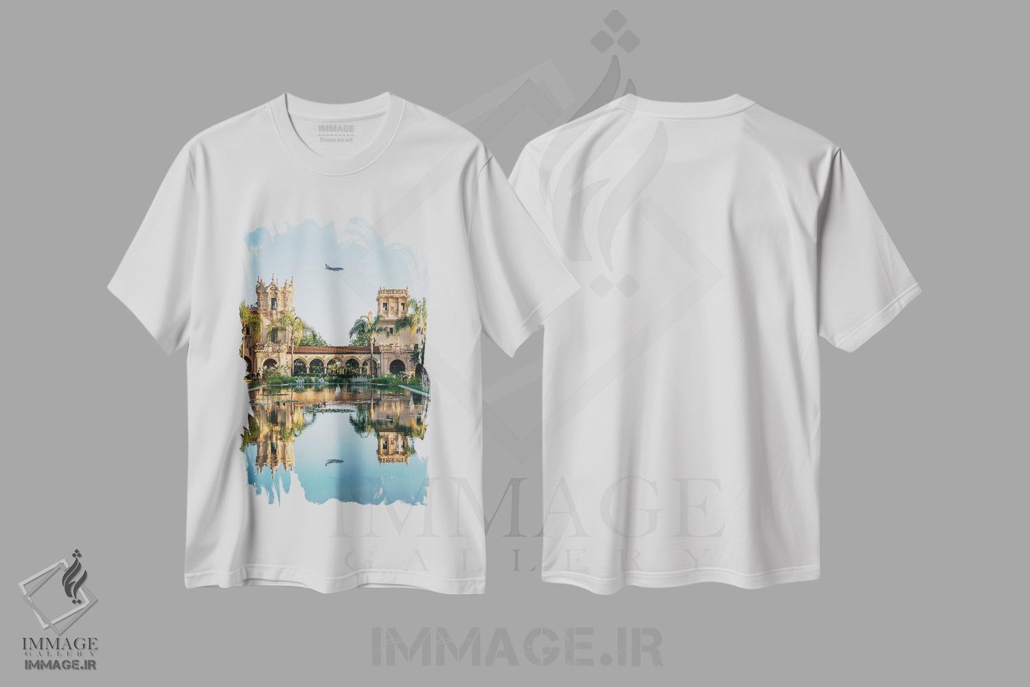 تیشرت طرح دار فرود بر فراز پارک بالبوآ، مدیوم اثر جان بیلوس | فروشگاه ایماژ