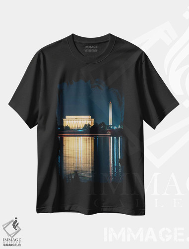 تیشرت طرح دار لینکلن و واشینگتن I، مدیوم اثر جان بیلوس | فروشگاه ایماژ