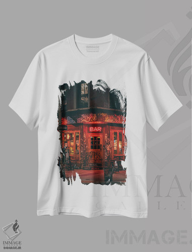 تیشرت طرح دار East Village,بار، ایست ویلیج، مدیوم اثر جان بیلوس | فروشگاه ایماژ