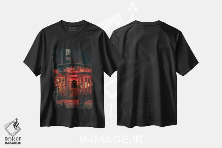 تیشرت طرح دار East Village,بار، ایست ویلیج، مدیوم اثر جان بیلوس | immage.ir