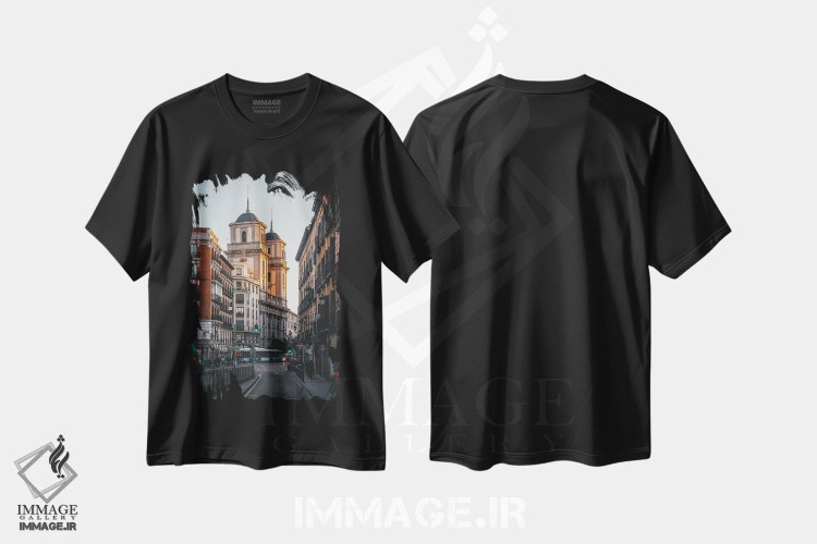 تیشرت طرح دار معماری مادرید III، مدیوم اثر جان بیلوس | immage.ir