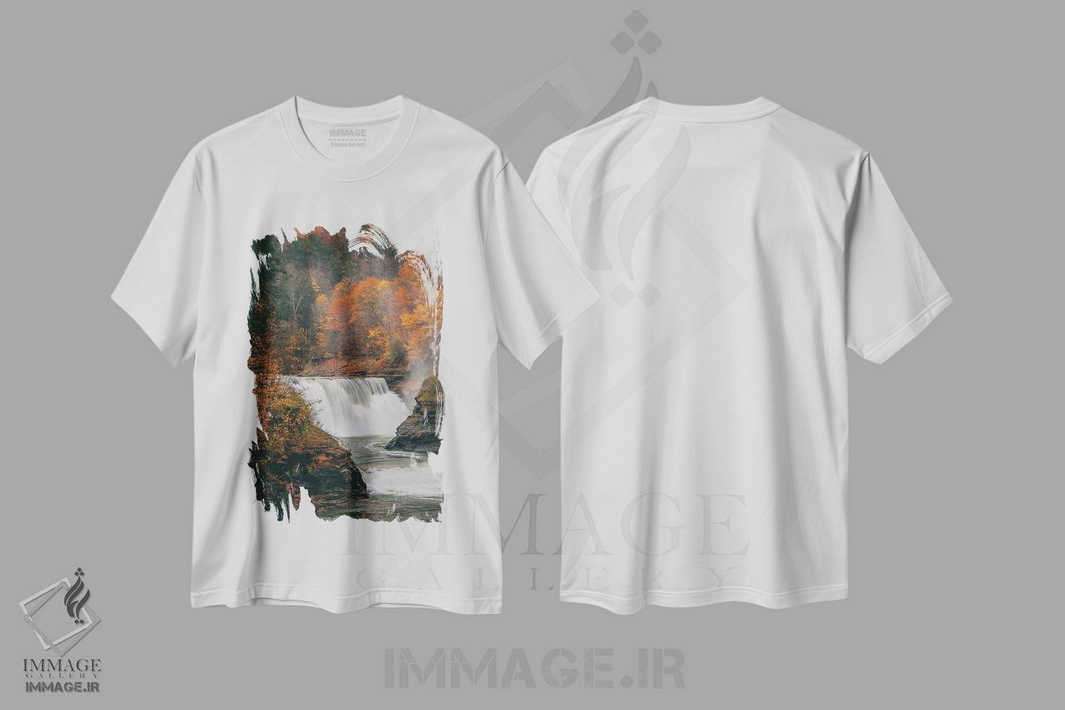 تیشرت طرح دار Letchworth,آبشار پایینی، پارک لتچ ورث، مدیوم اثر جان بیلوس | immage.ir