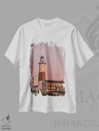تیشرت طرح دار فانوس دریایی مونتوک II، تزئینی اثر جان بیلوس | فروشگاه ایماژ