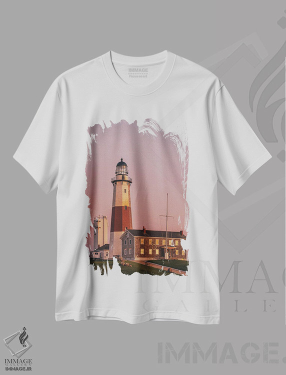 تیشرت طرح دار فانوس دریایی مونتوک II، تزئینی اثر جان بیلوس | فروشگاه ایماژ