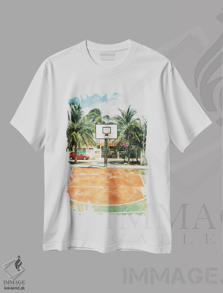 تیشرت طرح دار Isla Mujeres I,بسکتبال، ایسلا موخرس I، مدیوم اثر جان بیلوس | فروشگاه ایماژ