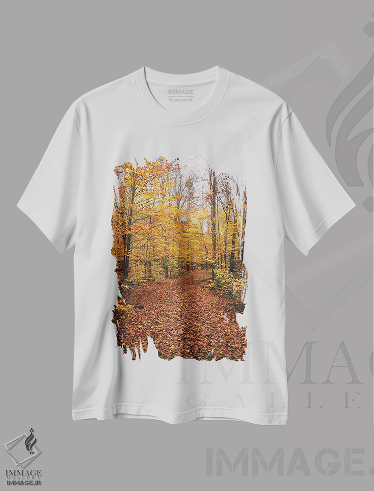 تیشرت طرح دار مسیر آبشار موکسی، مدیوم اثر جان بیلوس | immage.ir