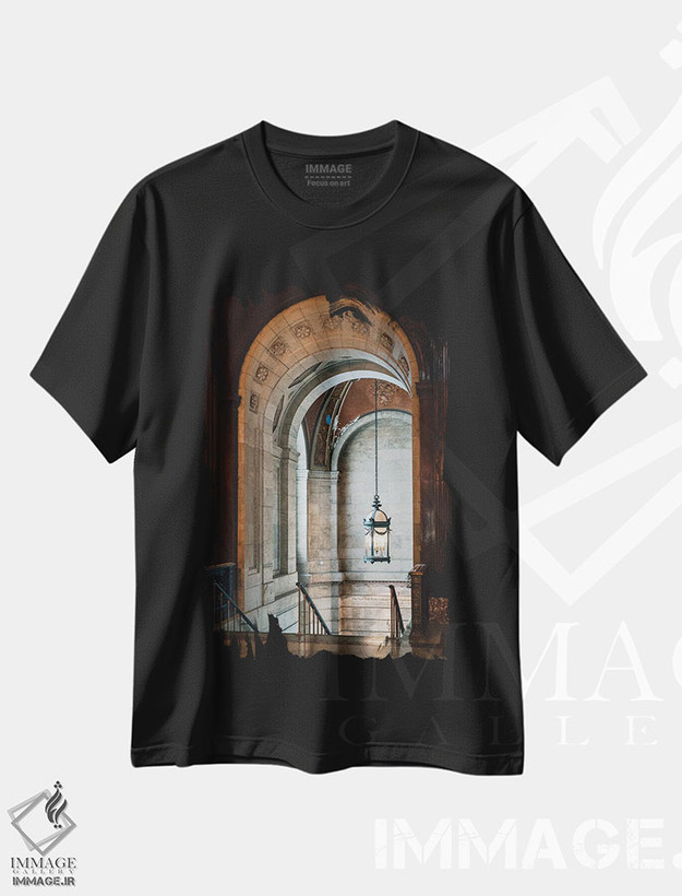 تیشرت طرح دار کتابخانه عمومی نیویورک II، مدیوم اثر جان بیلوس | فروشگاه ایماژ