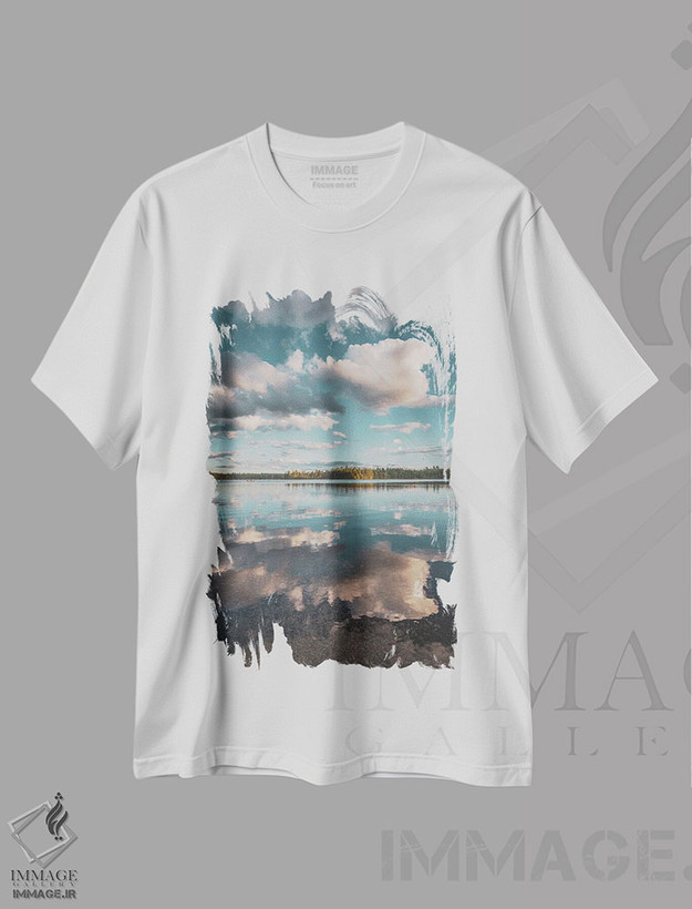تیشرت طرح دار انعکاس های بکستر، مدیوم اثر جان بیلوس | فروشگاه ایماژ