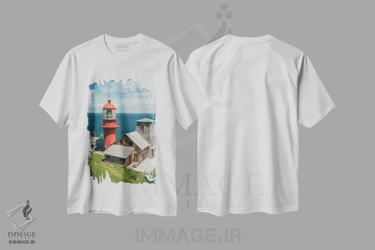 تیشرت طرح دار فانوس دریایی پوئنت-آ-لا-رنومه، تزئینی اثر جان بیلوس | immage.ir
