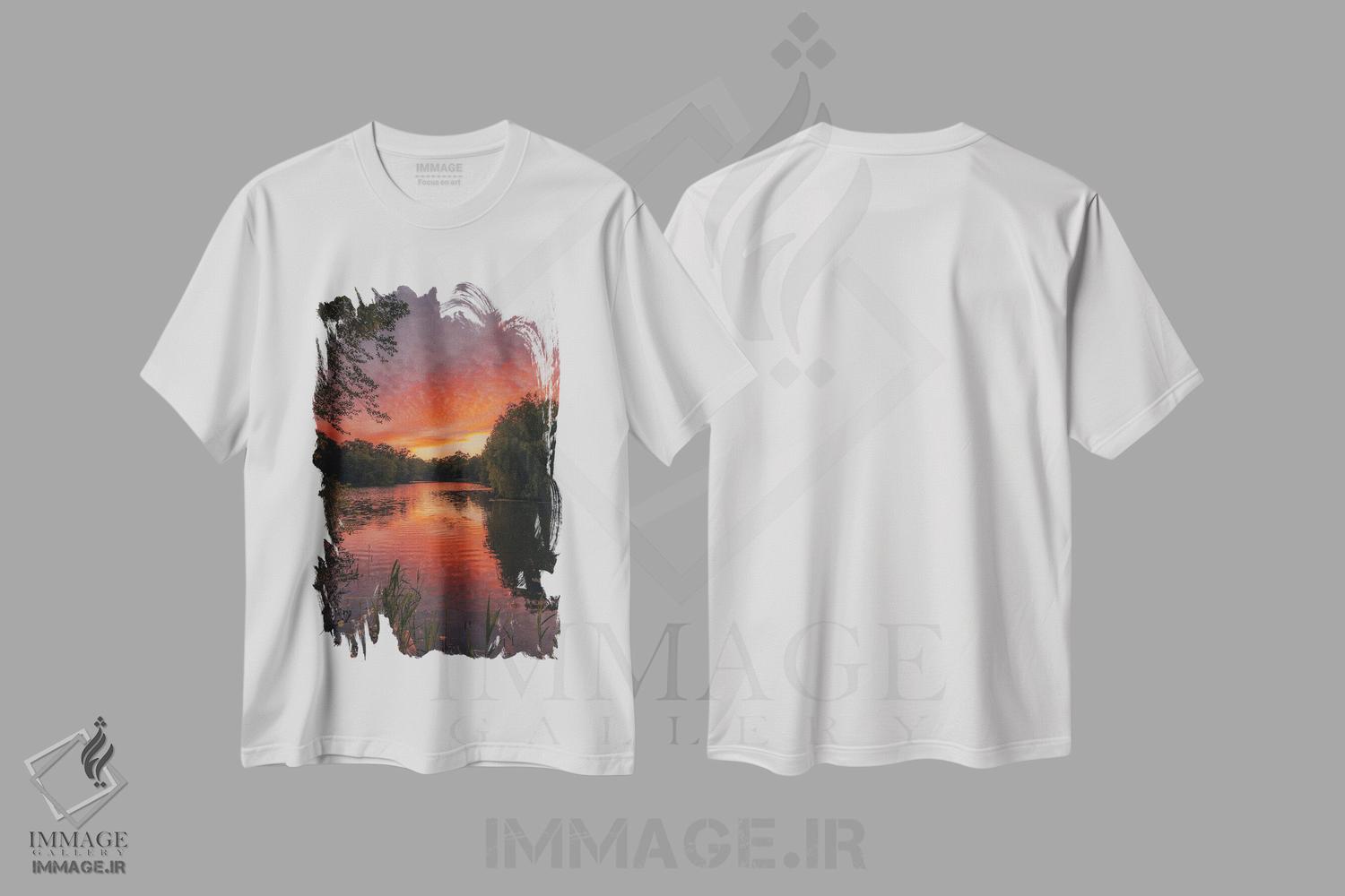 تیشرت طرح دار غروب پارک پراسپکت I، مدیوم اثر جان بیلوس | immage.ir