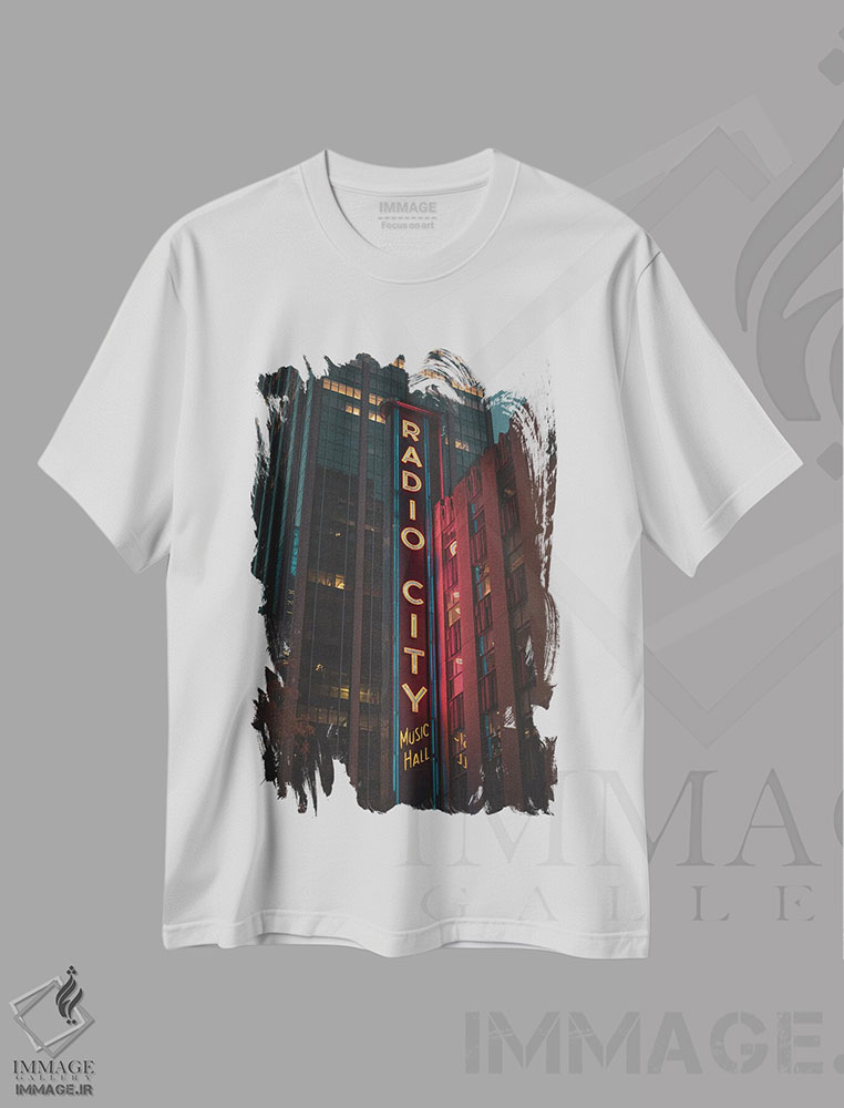 تیشرت طرح دار رادیو سیتی، مدیوم اثر جان بیلوس | فروشگاه ایماژ