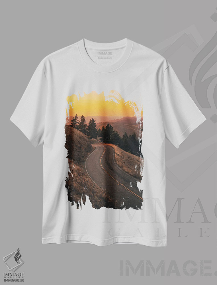 تیشرت طرح دار جاده ای در کوه تامالپایس I، مدیوم اثر جان بیلوس | immage.ir