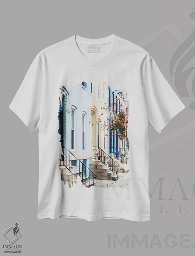 تیشرت طرح دار خانه های ردیفی در خیابان بیست وششم، مدیوم اثر جان بیلوس | فروشگاه ایماژ
