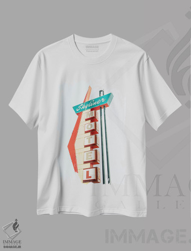 تیشرت طرح دار Route 66,متل اسکایلاینر، جاده ۶۶، تزئینی اثر جان بیلوس | فروشگاه ایماژ