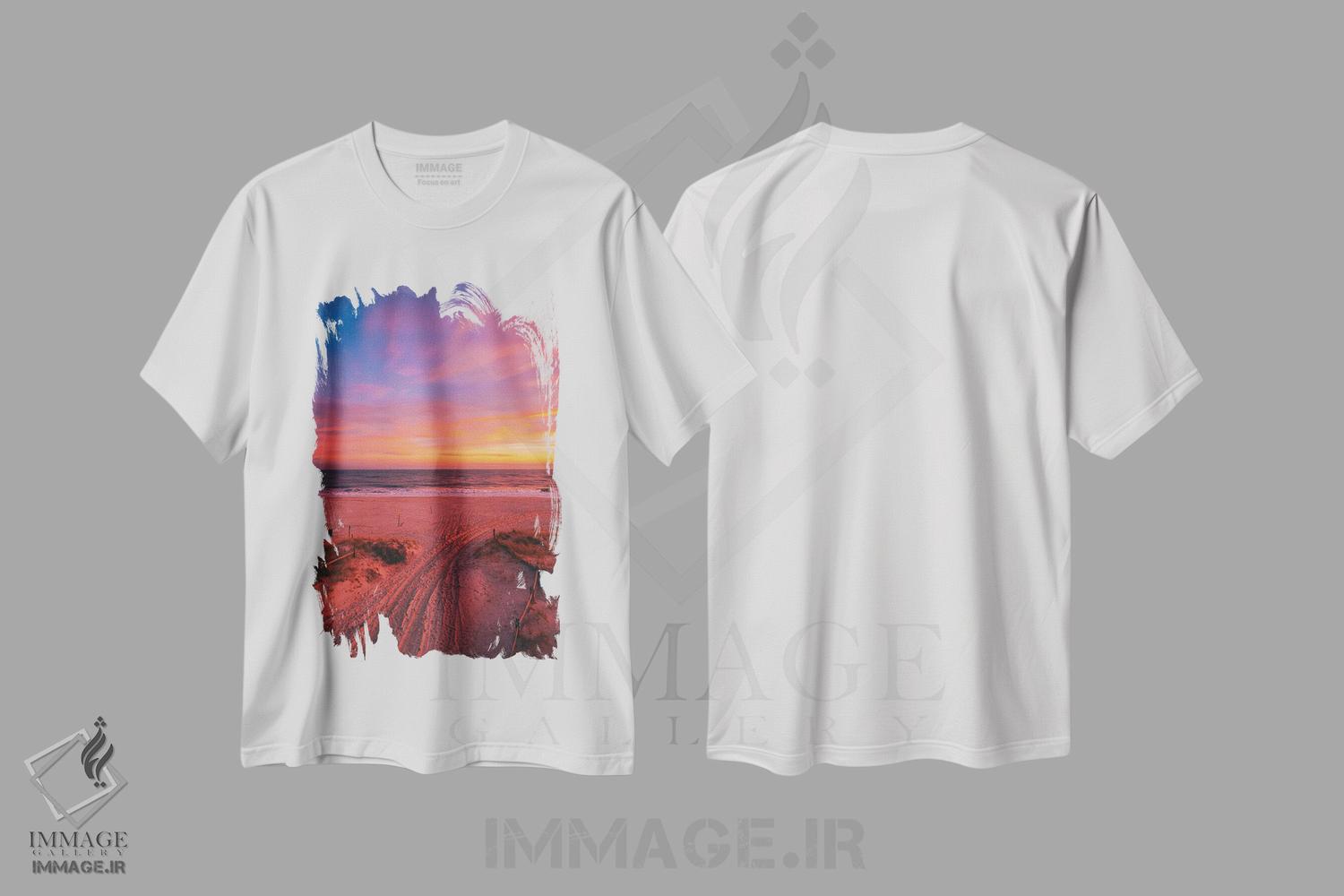 تیشرت طرح دار غروب اسمیث پوینت I، مدیوم اثر جان بیلوس | immage.ir