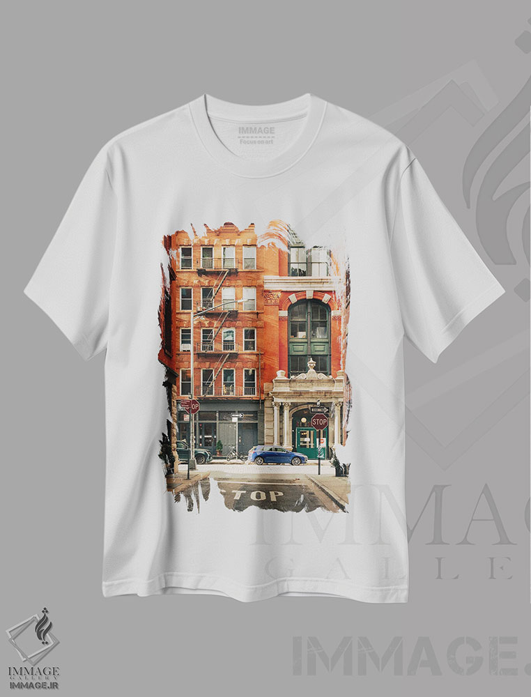 تیشرت طرح دار خیابان استیپل I، مدیوم اثر جان بیلوس | فروشگاه ایماژ