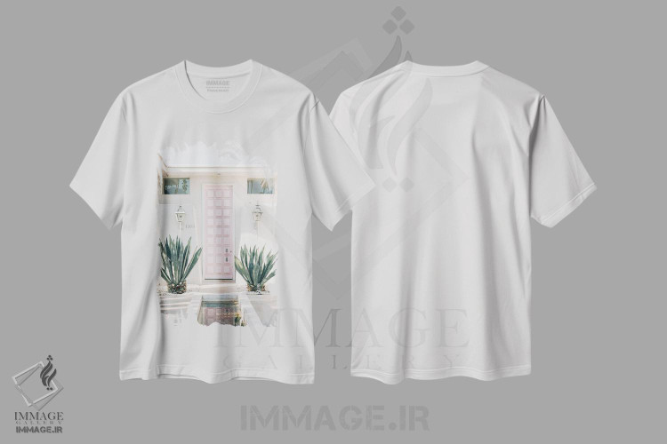 تیشرت طرح دار آن درِ صورتی، تزئینی اثر جان بیلوس | immage.ir