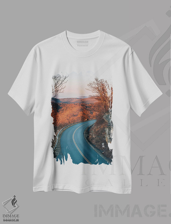 تیشرت طرح دار قلب جاده بلو ریج پارک وی، مدیوم اثر جان بیلوس | immage.ir