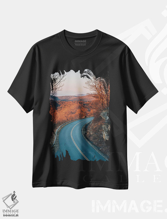 تیشرت طرح دار قلب جاده بلو ریج پارک وی، مدیوم اثر جان بیلوس | فروشگاه ایماژ