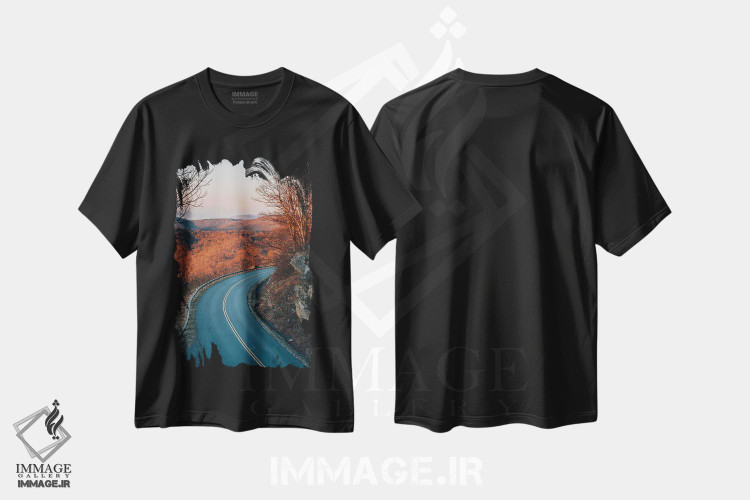 تیشرت طرح دار قلب جاده بلو ریج پارک وی، مدیوم اثر جان بیلوس | فروشگاه ایماژ