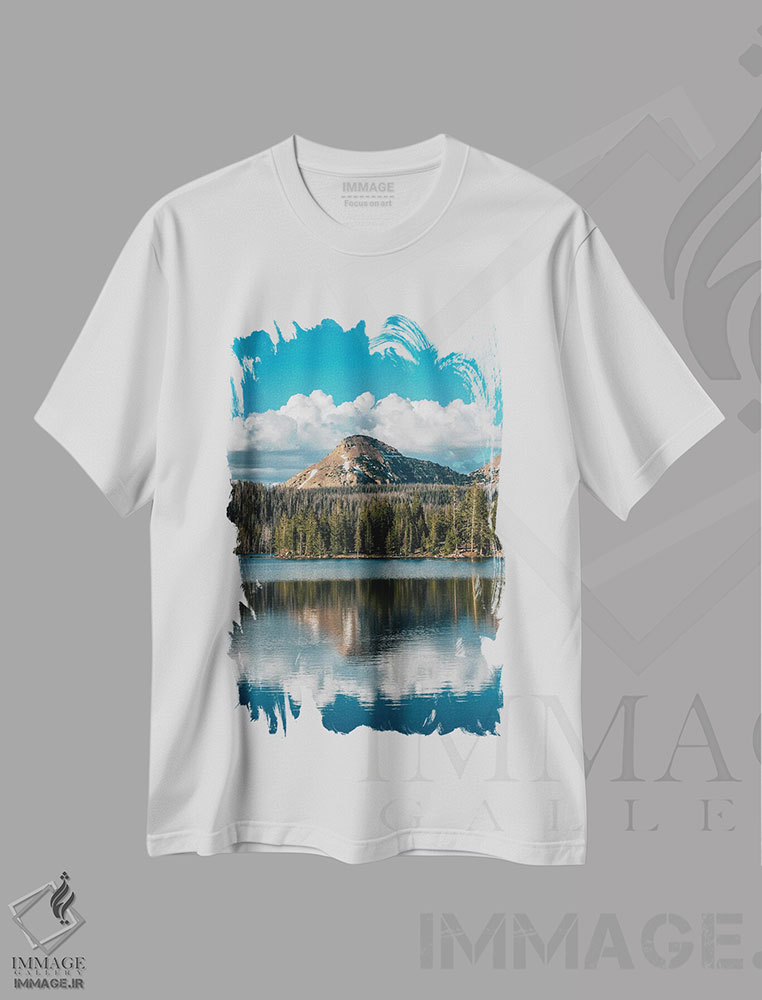 تیشرت طرح دار انعکاس های دریاچه ترایال I، مدیوم اثر جان بیلوس | immage.ir