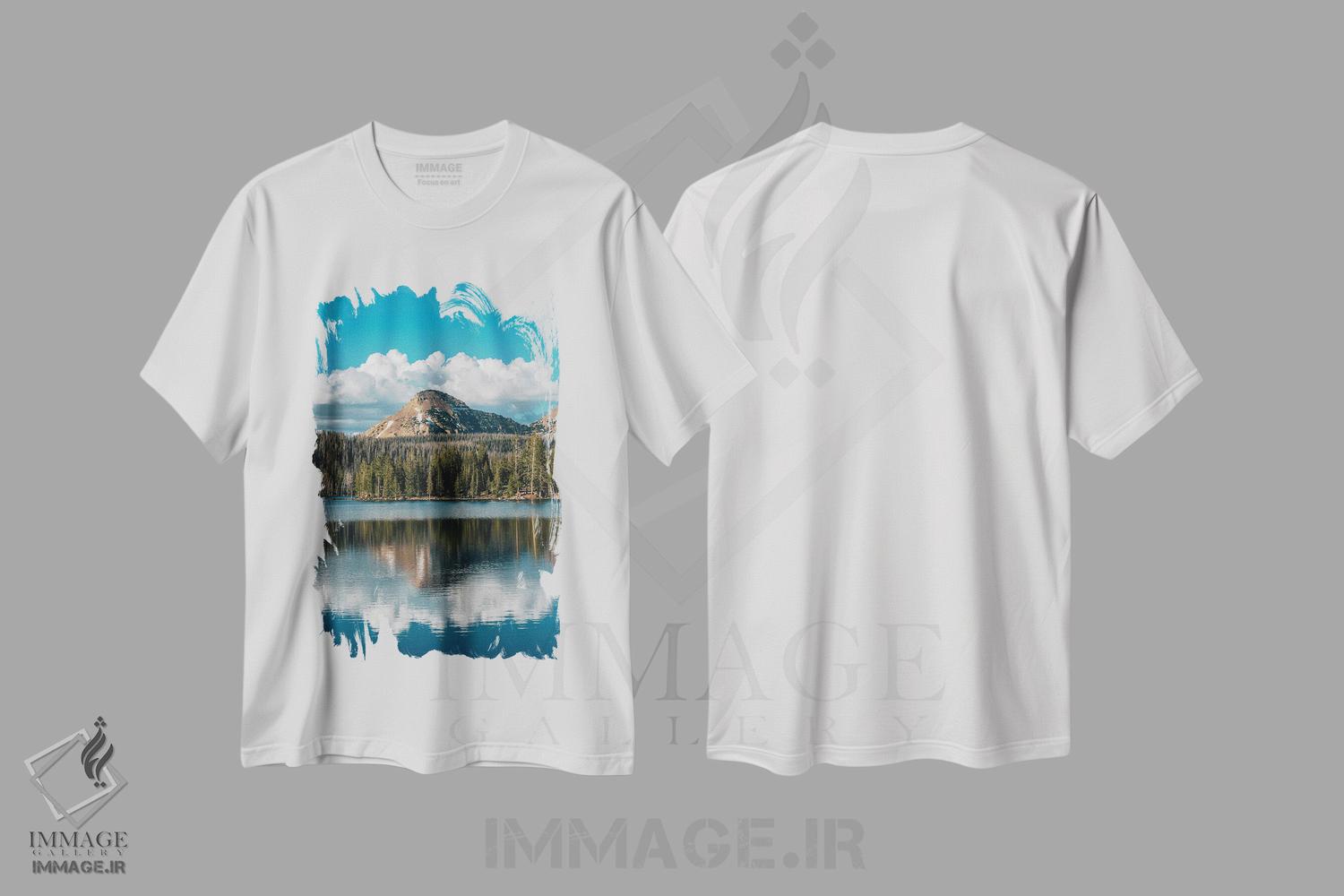 تیشرت طرح دار انعکاس های دریاچه ترایال I، مدیوم اثر جان بیلوس | immage.ir