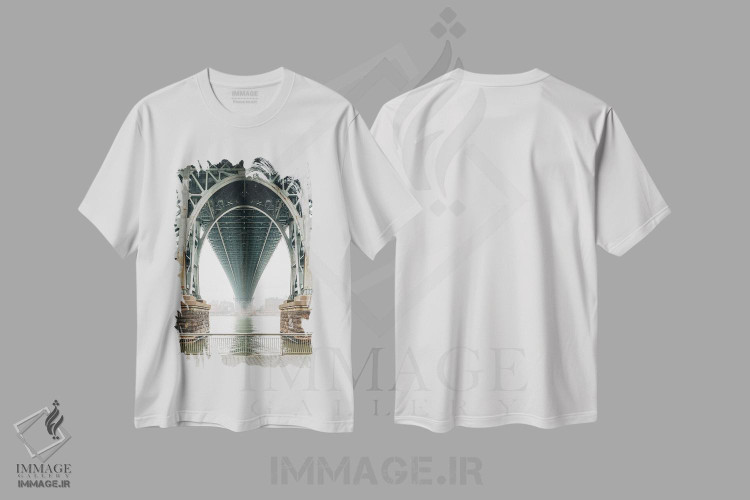 تیشرت طرح دار زیر پل ویلیامزبورگ II، تزئینی اثر جان بیلوس | فروشگاه ایماژ
