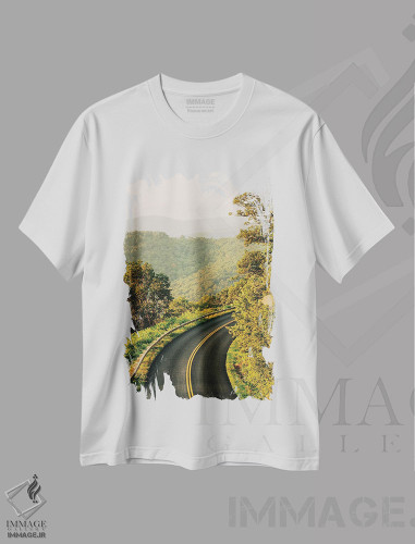 تیشرت طرح دار جاده بلو ریج نزدیک افتون III، مدیوم اثر جان بیلوس | فروشگاه ایماژ