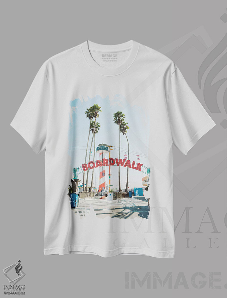 تیشرت طرح دار Santa Cruz I,پیاده رو چوبی، سانتا کروز I، مدیوم اثر جان بیلوس | immage.ir