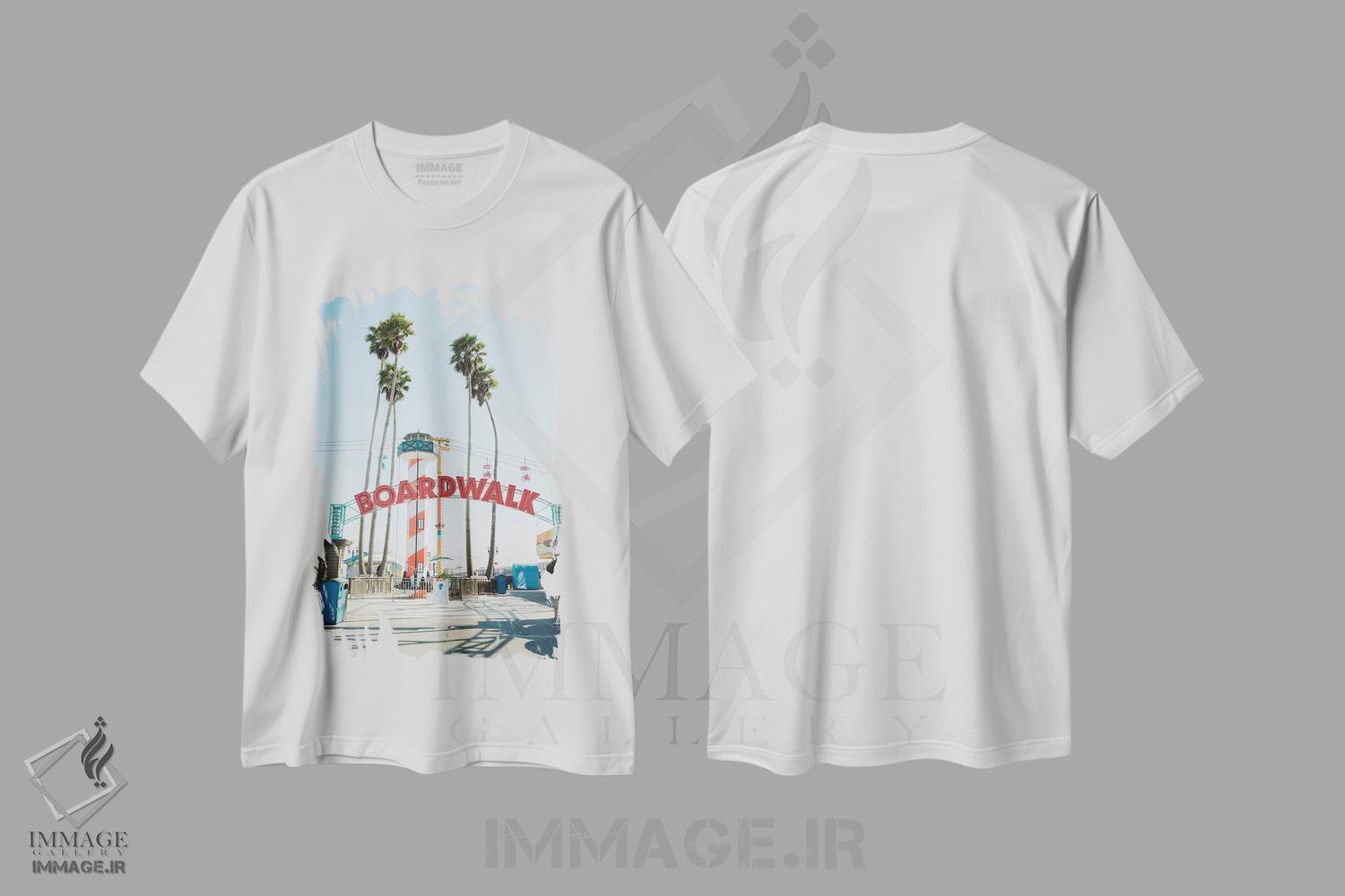 تیشرت طرح دار Santa Cruz I,پیاده رو چوبی، سانتا کروز I، مدیوم اثر جان بیلوس | immage.ir