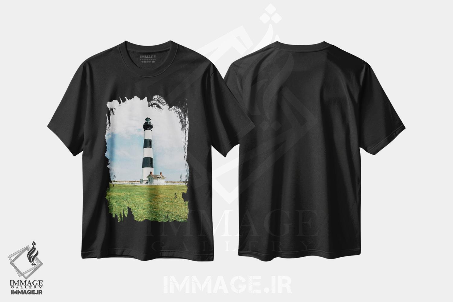 تیشرت طرح دار فانوس دریایی جزیره بادی I، تزئینی اثر جان بیلوس | immage.ir