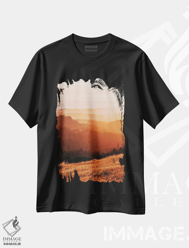 تیشرت طرح دار تپه بورل، مدیوم اثر جان بیلوس | فروشگاه ایماژ