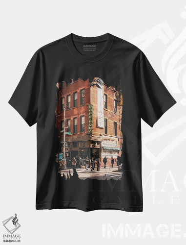 تیشرت طرح دار کافه روما، مدیوم اثر جان بیلوس | فروشگاه ایماژ