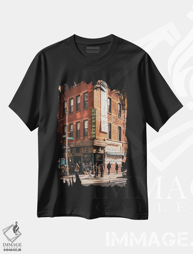 تیشرت طرح دار کافه روما، مدیوم اثر جان بیلوس | فروشگاه ایماژ