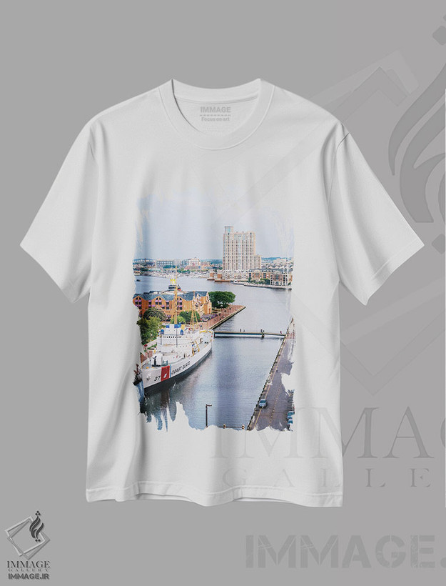 تیشرت طرح دار Inner Harbor,کانال، بندرگاه داخلی، مدیوم اثر جان بیلوس | فروشگاه ایماژ