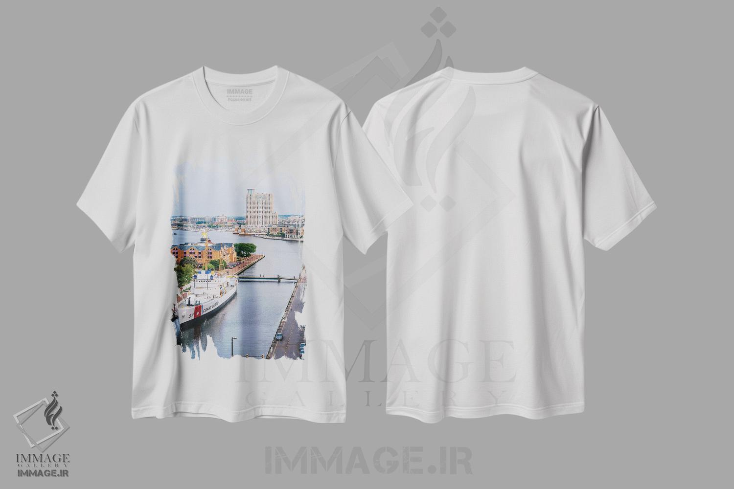 تیشرت طرح دار Inner Harbor,کانال، بندرگاه داخلی، مدیوم اثر جان بیلوس | فروشگاه ایماژ