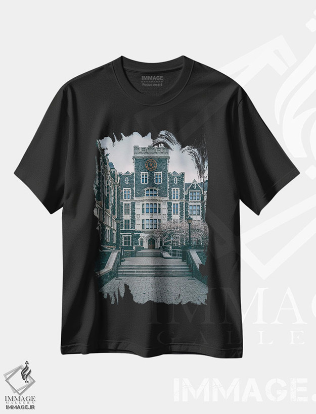 تیشرت طرح دار معماری دانشگاه سی سی ان وای، دکوراسیون جایگزین اثر جان بیلوس | فروشگاه ایماژ