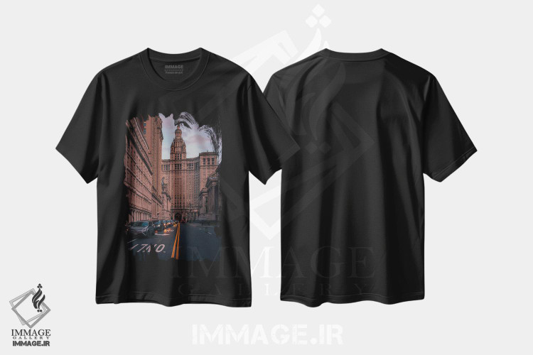 تیشرت طرح دار NYC I,ساختمان شهرداری، نیویورک I، مدیوم اثر جان بیلوس | فروشگاه ایماژ