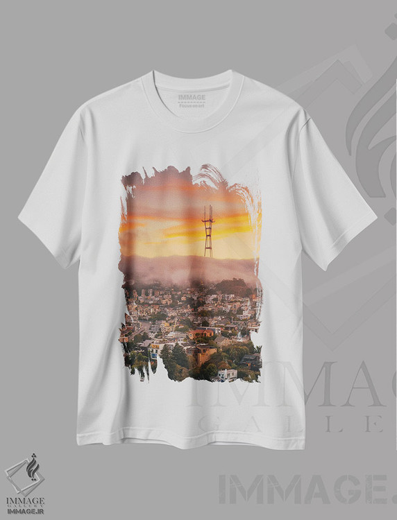 تیشرت طرح دار غروب کورونا هایتز II، تزئینی اثر جان بیلوس | فروشگاه ایماژ