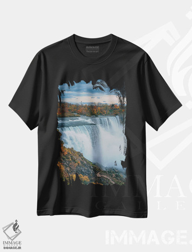تیشرت طرح دار آبشار آمریکایی، مدیوم اثر جان بیلوس | فروشگاه ایماژ