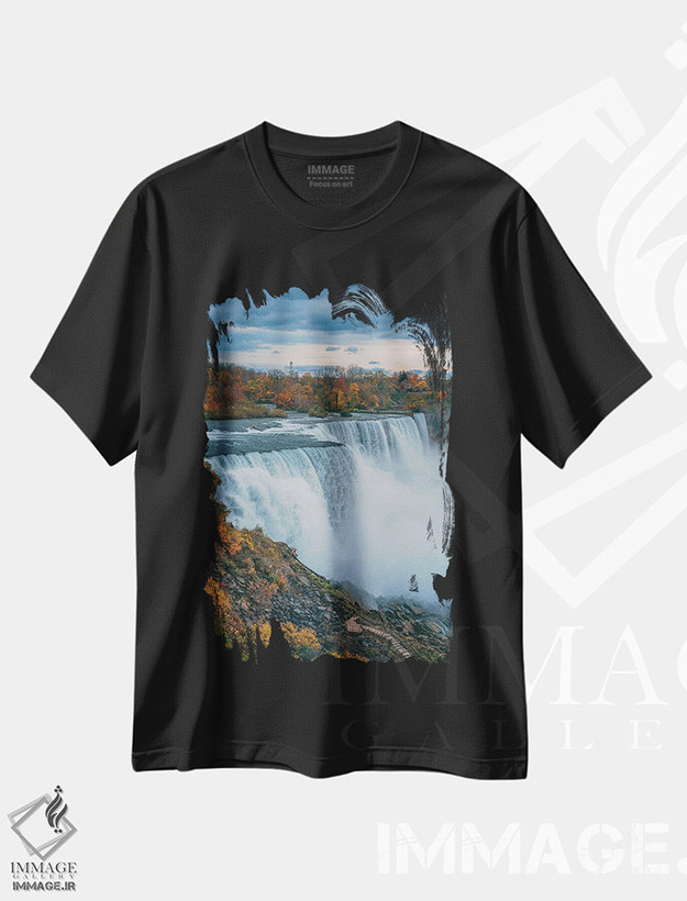 تیشرت طرح دار آبشار آمریکایی، مدیوم اثر جان بیلوس | فروشگاه ایماژ