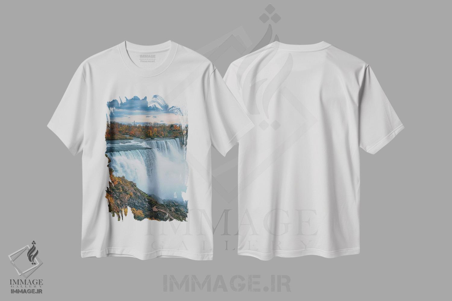 تیشرت طرح دار آبشار آمریکایی، مدیوم اثر جان بیلوس | immage.ir