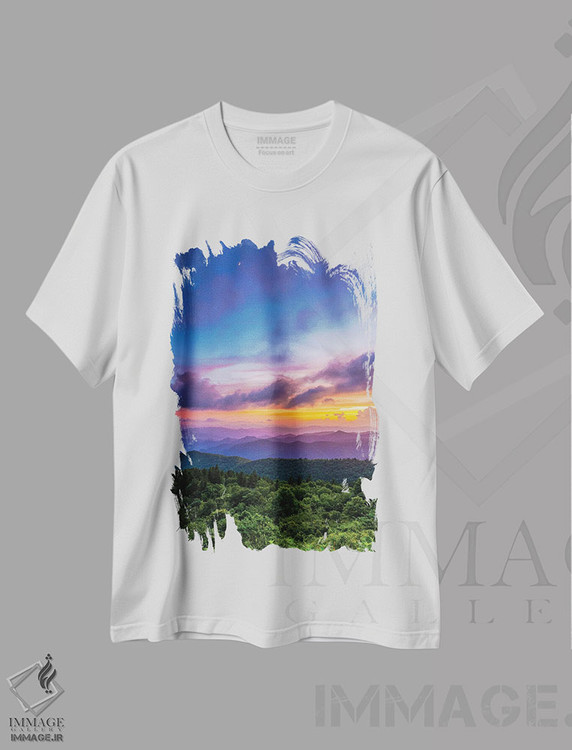 تیشرت طرح دار چشم انداز کوهستان های کووی II، مدیوم اثر جان بیلوس | immage.ir