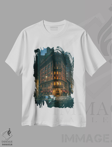 تیشرت طرح دار Fidi,رستوران دلمونیکو، فیدی، مدیوم اثر جان بیلوس | فروشگاه ایماژ